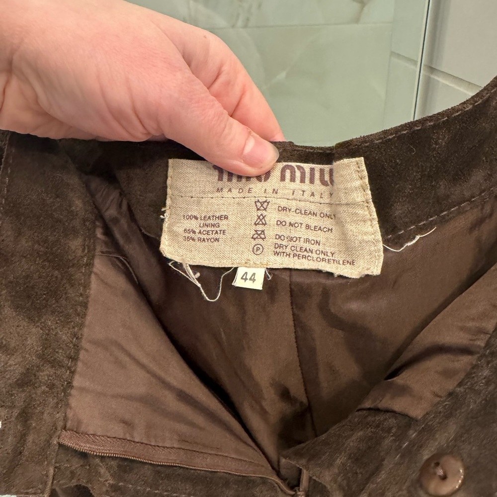 Miu Miu Dark Brown Suede Skirt - Picture 7 of 12